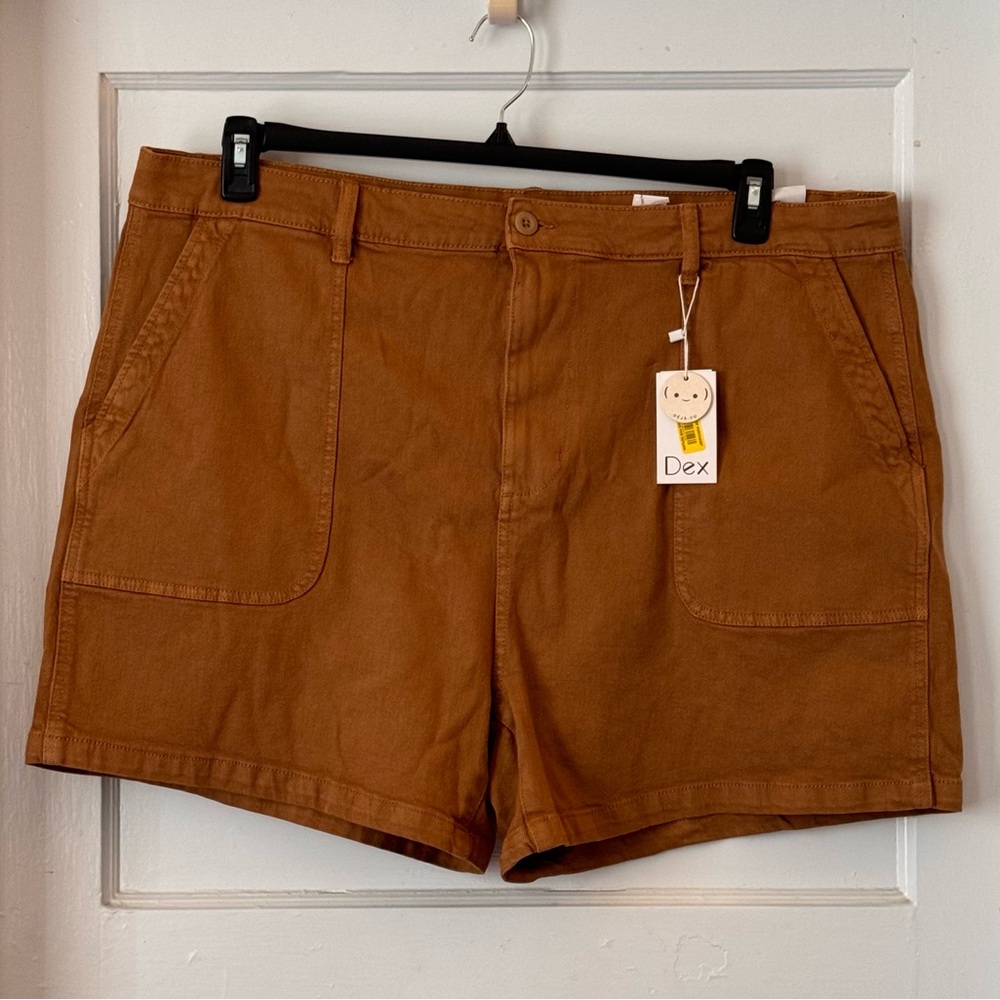 Dex Sara Highrise Tan Khaki Shorts Size 24 NWT